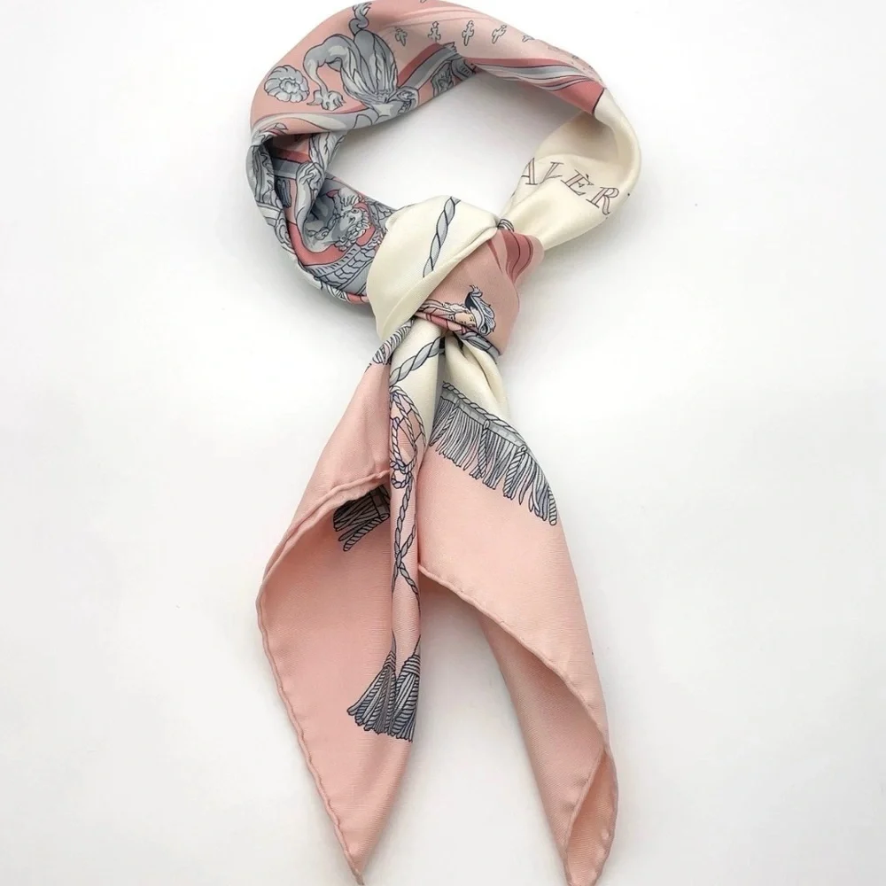 HERMES Vintage Carre 90 Silk Pink “Vue du Carrosse de la Galere la Reale Scarf - Picture 6 of 13